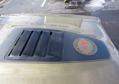 Painted heat extractor on hood.